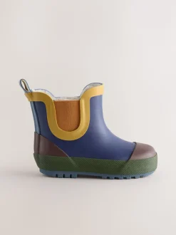 Next - Bottines en caoutchouc avec doublure chaude Navy Colourblock (en) Outlet