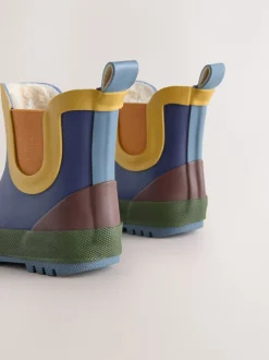 Next - Bottines en caoutchouc avec doublure chaude Navy Colourblock (en) Outlet