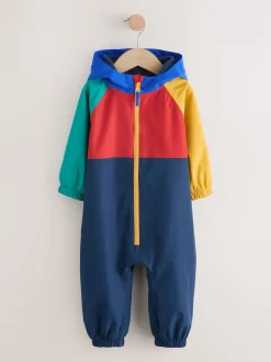 Next - Combinaison imperméable doublée de polaire (3mths-7yrs) Navy Colourblock (en) New
