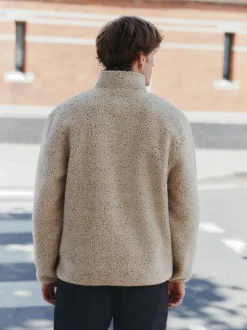 Next Nep écru chiné - Polaire en peau de mouton à col zippé Online