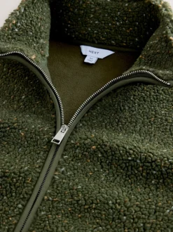 Next Nep vert kaki - Polaire zippée en entonnoir en peau de mouton Discount