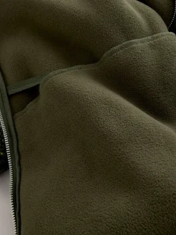 Next Nep vert kaki - Polaire zippée en entonnoir en peau de mouton Discount