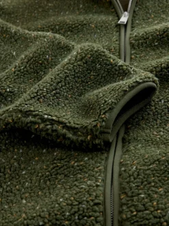 Next Nep vert kaki - Polaire zippée en entonnoir en peau de mouton Discount