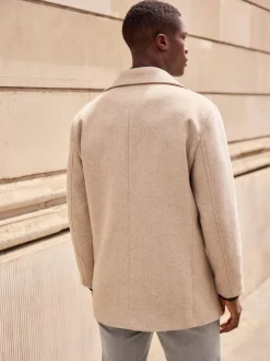 Next neutre - Ajustement régulier - Caban N.premium doux au toucher en laine