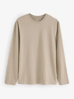 Next neutre - Ajustement régulier - T-shirt à coupe classique à manches longues en coton 100 %, lot de 5 Hot