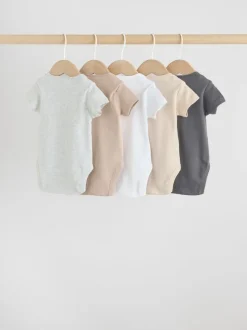 Next neutre - Bébé Essentiel Manches courtes Body 5 Lot Outlet