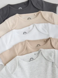 Next neutre - Bébé Essentiel Manches courtes Body 5 Lot Outlet
