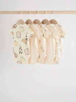 Next neutre - Bodys pour bébés Manches courtes 5 Pack Clearance