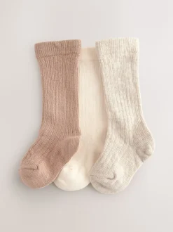 Next neutre - Chaussettes côtelées bébé 3 Lot de (0mois-2ans) Discount
