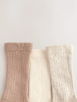 Next neutre - Chaussettes côtelées bébé 3 Lot de (0mois-2ans) Discount