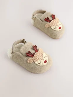 Next neutre - Chaussons sabots de Noël renne Online