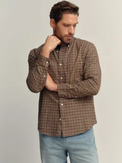 Next - Chemise à manches longues Check neutre Discount