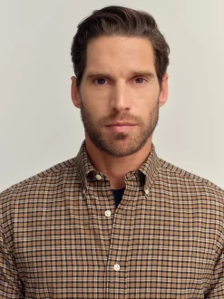 Next - Chemise à manches longues Check neutre Discount