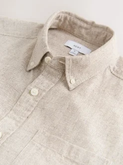 Next neutre - Col Classique - Chemises longues Blend de lin de coton New