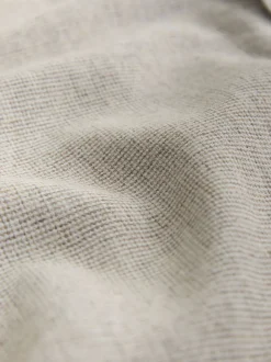 Next neutre - Col grand-père. - Chemise à manches courtes en lin et coton mélangés Clearance