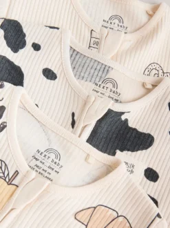 Next neutre - Combinaison de nuit zippée pour bébé 3 Pack (0-2ans) Discount