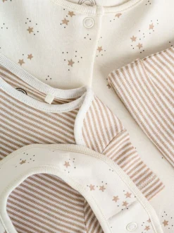 Next neutre - Combinaison de nuit bébé, Body, Bonnet et Bavoirs bébé Ensemble 4 Pièces (0-9mois) Best