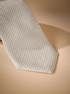 Next neutre - Cravate Signature en soie texturée New