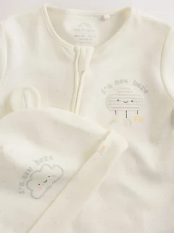 Next neutre - Ensemble Im New Here Combinaison de nuit et Chapeau (0-9mois)