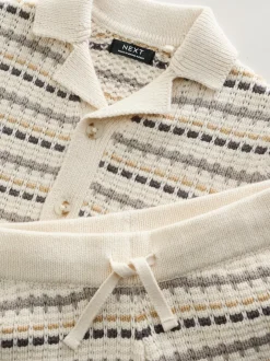 Next neutre - Ensemble polos et shorts texturés en maille à col révéré (3mois-10ans)