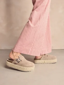 Next neutre - Espadrilles épaisses en daim à bout rond