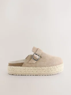 Next neutre - Espadrilles épaisses en daim à bout rond