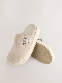 Next neutre - Espadrilles épaisses en daim à bout rond