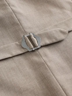 Next neutre - Gilet de costume en lin Blend texturé