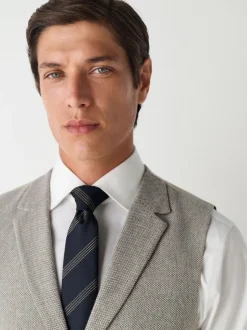 Next neutre - Gilet de costume Nova Fides italien coupe slim en laine Blend texturé Discount