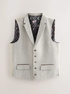 Next neutre - Gilet de costume Nova Fides italien coupe slim en laine Blend texturé Discount