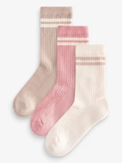 Next - Lot de 3 paires de chaussettes de sport pour l'école enrichies en coton matelassées neutre Clearance