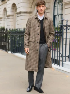 Next neutre - Manteau à carreaux pied-de-poule en tissu italien riche en laine Best