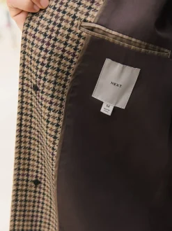 Next neutre - Manteau à carreaux pied-de-poule en tissu italien riche en laine Best