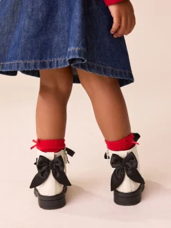 Next neutre - Minnie Mouse bottines à lacets avec nœud Outlet