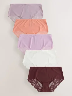 Next - No VPL Lace Back Briefs 5 Pack neutre Online