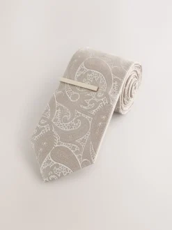 Next neutre - Paisley Tie With Tie Clip New