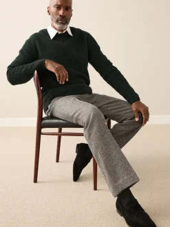 Next neutre - Pantalons Coupe classique Signatures Moons 100% laine britannique texturée Outlet