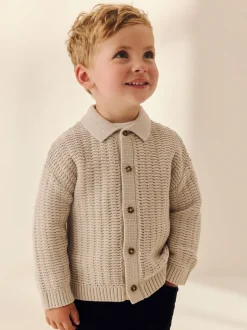 Next neutre - Polo texturé en maille boutonné (3mois-7ans) Clearance