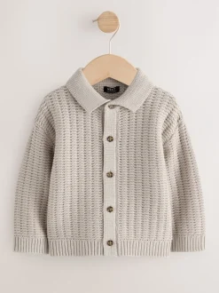 Next neutre - Polo texturé en maille boutonné (3mois-7ans) Clearance