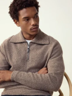 Next neutre - Pull à encolure zippée en laine Best