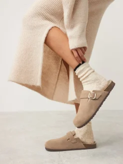 Next neutre - sabots en cuir avec semelle plantaire Clearance