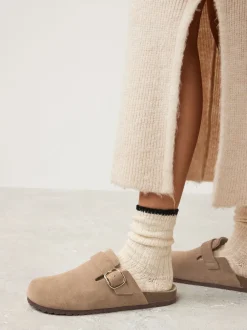 Next neutre - sabots en cuir avec semelle plantaire Clearance