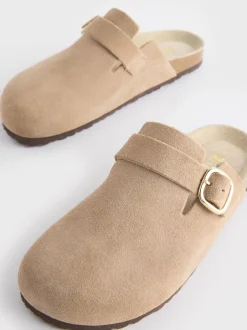 Next neutre - sabots en cuir avec semelle plantaire Clearance