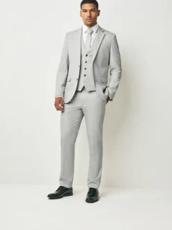 Next - Slim Fit (Slim Fit) - Veste de costume texturée neutre Outlet