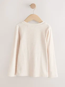 Next - Top côtelé à manches longues (3-16ans) neutre Outlet