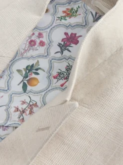 Next neutre - Veste de costume à carreaux en lin Blend coupe régulière