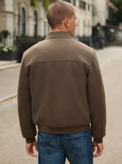 Next neutre - Veste Harrington doublée de borg en laine