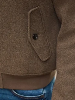 Next neutre - Veste Harrington doublée de borg en laine