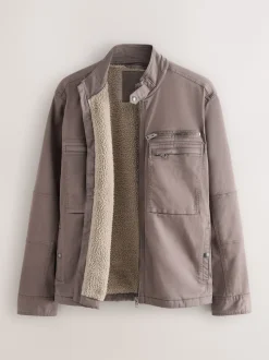 Next neutre - Veste zippée doublée de peau de mouton New