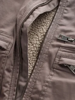 Next neutre - Veste zippée doublée de peau de mouton New